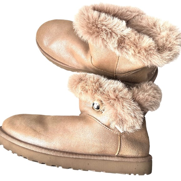 UGG Classic fluff mini boot 10 warm suede rare tan - Picture 1 of 8